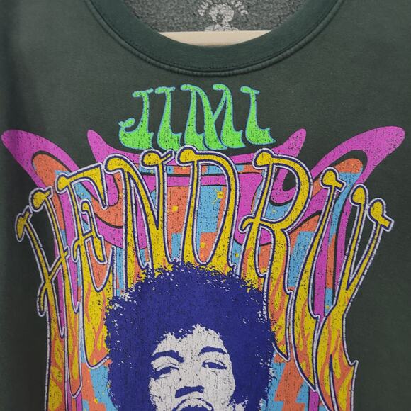 Urban Outfitters Size OS Oversized Crewneck Jimi Hendrix Graphic Sweatshirt - Picture 7 of 8
